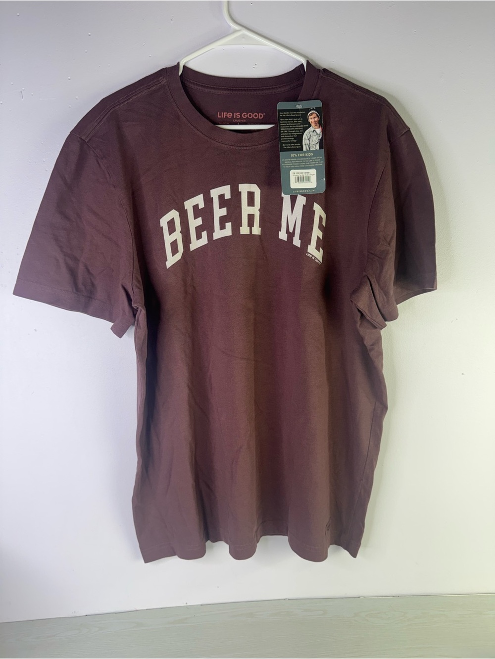 Life is Good Mens Large Men's Beer Me Arch Short Sleeve Crusher Tee